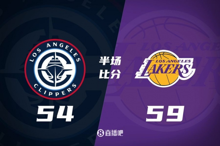 洛城德比！老詹高效砍17分 里夫斯傷退 哈登13+5 湖人半場領(lǐng)先5分